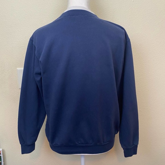 VTG Top Stitch Navy Snowman Winter Crewneck Sweater - Picture 5 of 8